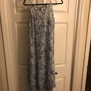 Blue and white dress